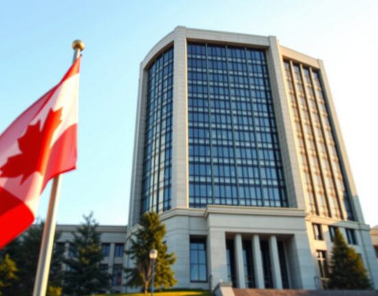 Bank of Canada headquarters in Ottawa where interest rate decisions are made amid oil price volatility.