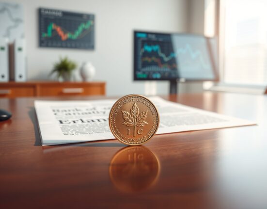 Analysis of Bank of Canada policy and the Canadian dollar's rangebound forecast on a financial desk.