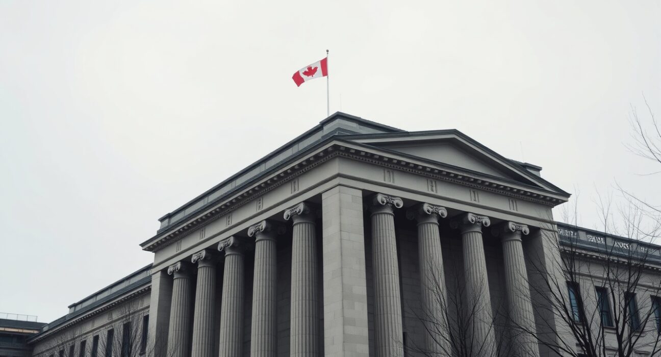 Bank of Canada headquarters in Ottawa, representing the central bank's interest rate decision amid US-Iran war uncertainty
