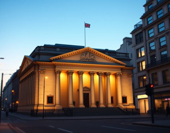 Bank of England building representing monetary policy decisions during energy market volatility
