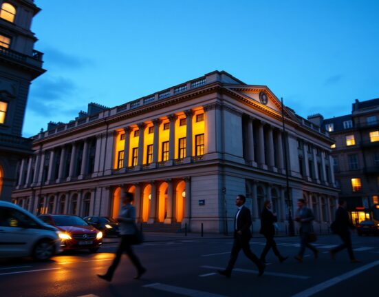 Bank of England building representing monetary policy decisions on inflation and interest rates