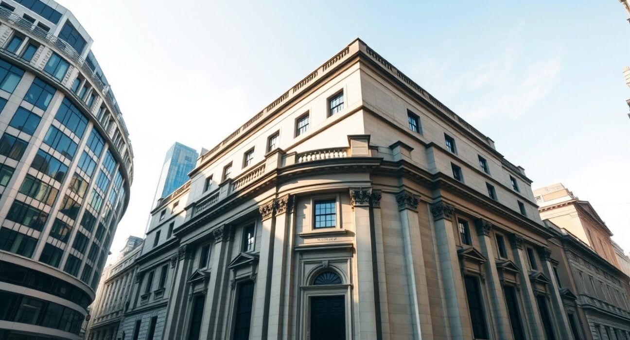 Bank of England building representing monetary policy decisions amid UK inflation concerns