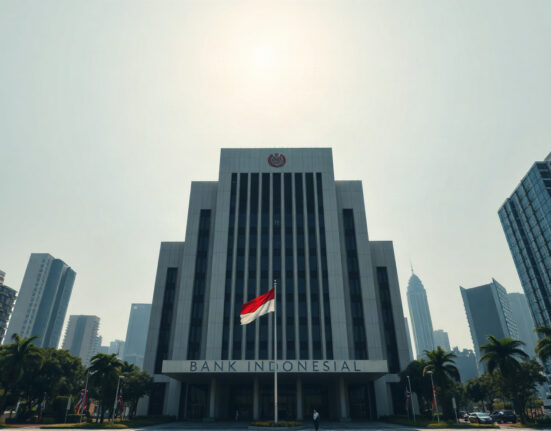 Bank Indonesia headquarters in Jakarta, where the central bank held interest rates to support the rupiah.
