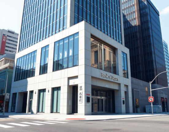 Bank of Japan headquarters building in Tokyo representing monetary policy decisions affecting JPY exchange rates
