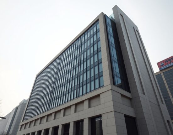 Bank of Korea headquarters building representing the central bank's seventh consecutive interest rate decision.