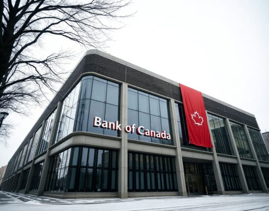 Bank of Canada headquarters in Ottawa on a winter morning