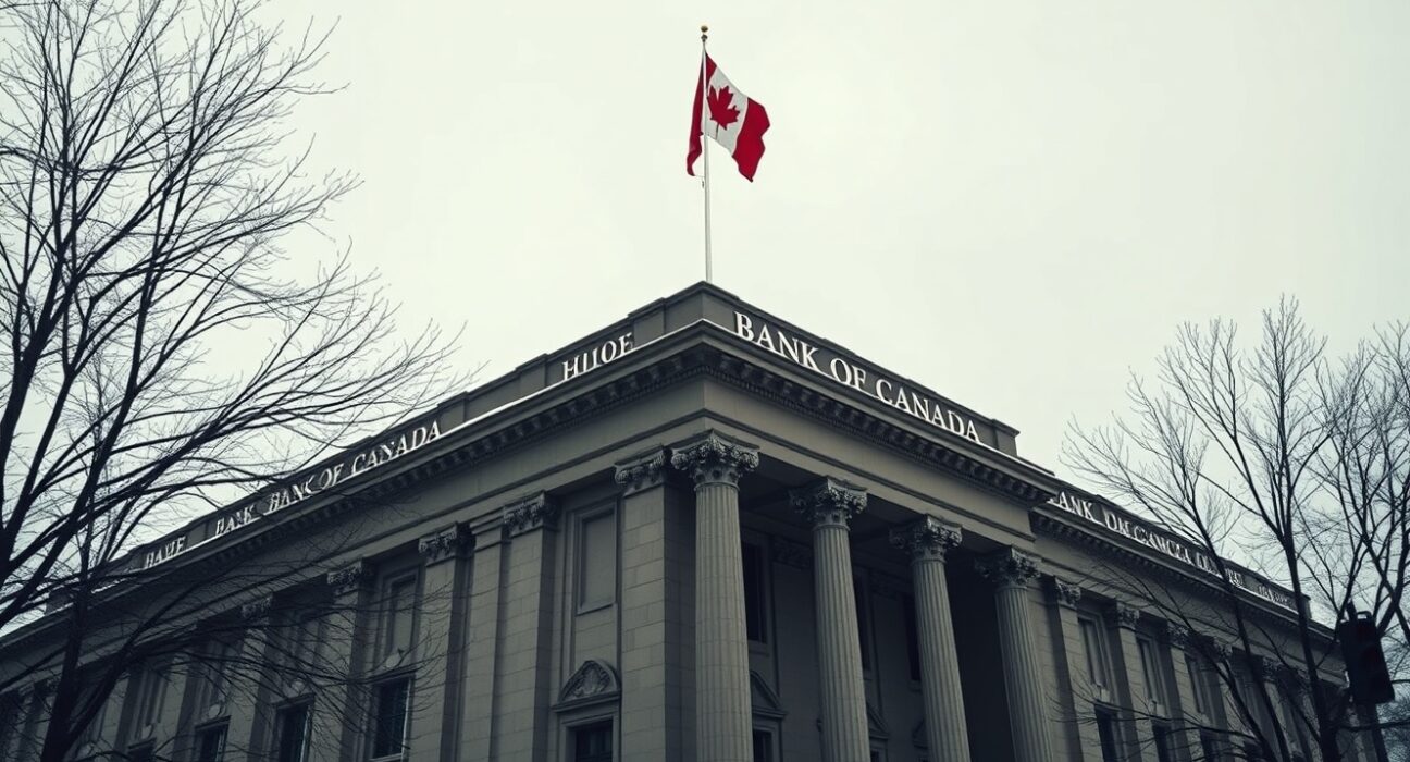 Bank of Canada headquarters in Ottawa under overcast sky