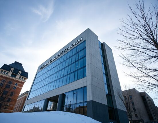 Bank of Canada headquarters in Ottawa on a winter morning