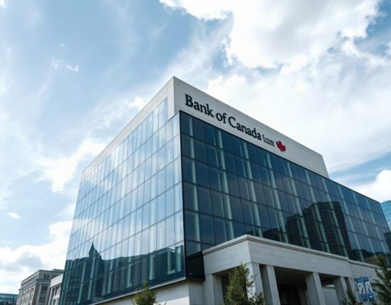 Bank of Canada building in Ottawa on a clear day, symbolizing monetary policy decisions.