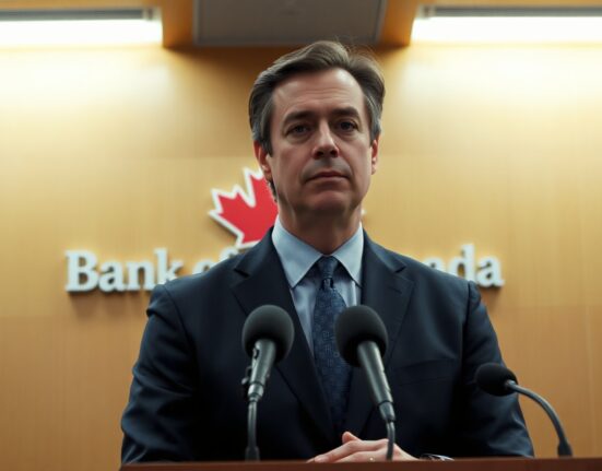 Bank of Canada Governor Tiff Macklem speaking at a press conference in Ottawa