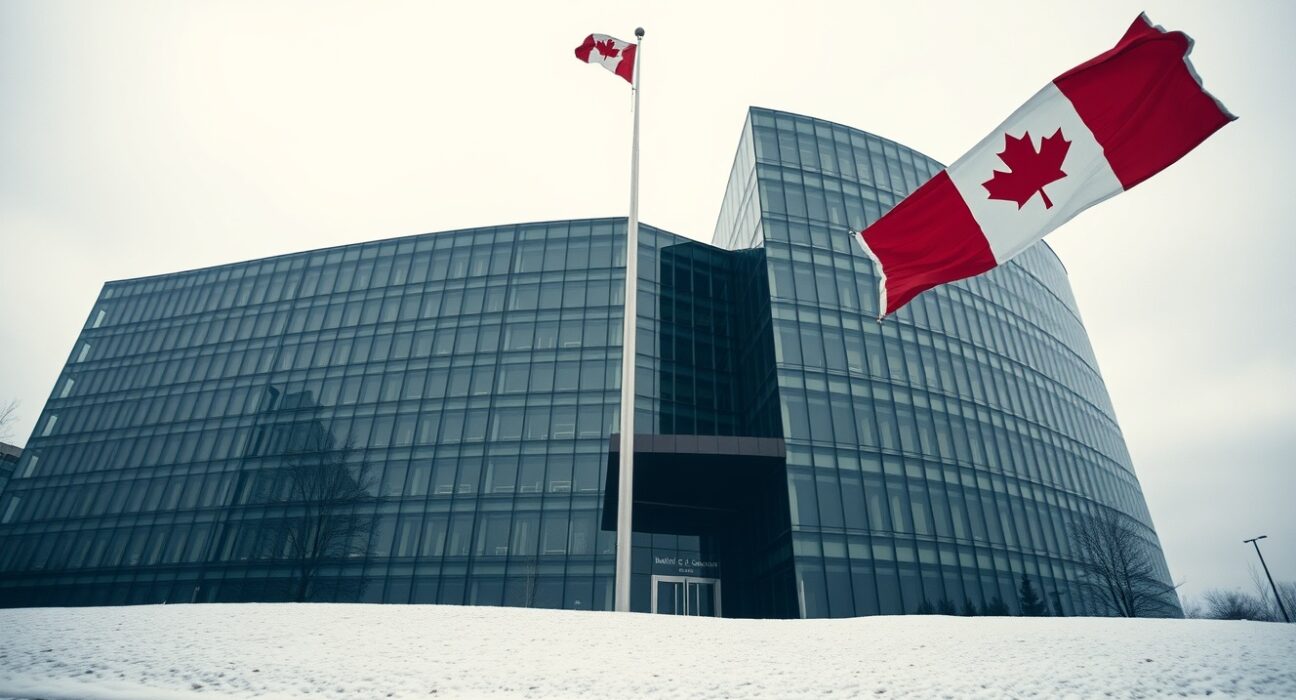 Bank of Canada headquarters in Ottawa, signaling an unchanged interest rate decision amid economic data review.