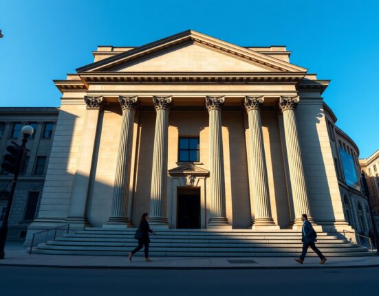 Bank of England building in London representing monetary policy decisions amid softening economic data