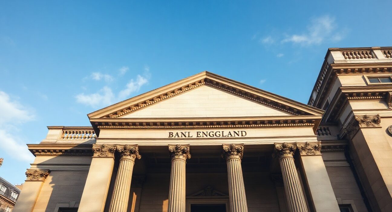 Bank of England building exterior on a sunny summer day
