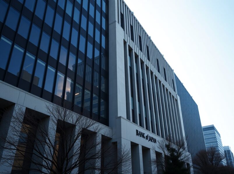 Bank of Japan headquarters building in Tokyo on a clear day