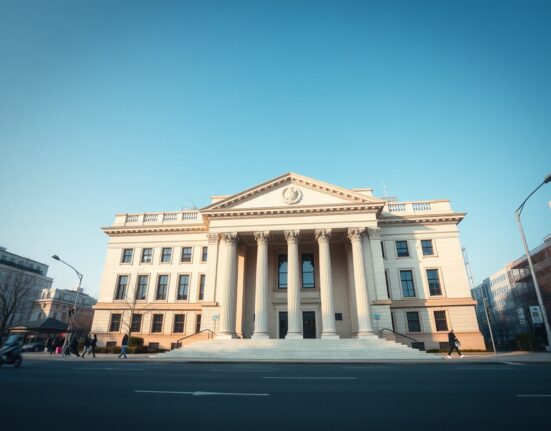 The Bank of Japan headquarters in Tokyo where the central bank decided to maintain its policy interest rate.