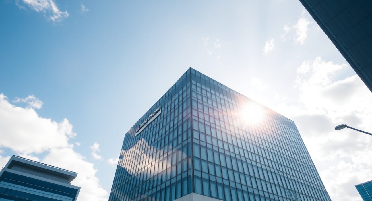 Exterior of the Bank of Korea headquarters in Seoul on a clear day.