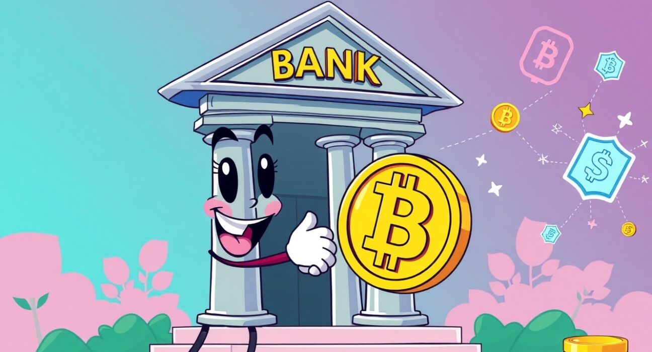 Banks hold cryptocurrency for blockchain transaction fees in regulatory approval scene