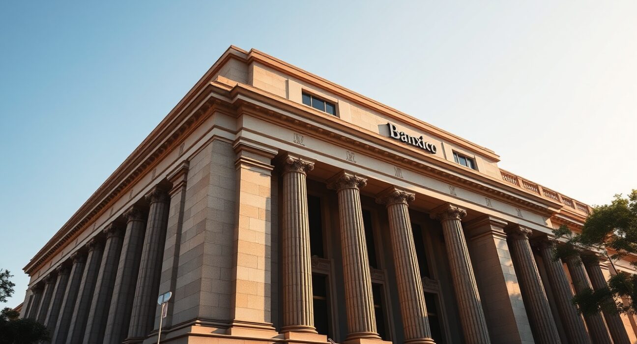 Bank of Mexico headquarters building representing Banxico's monetary policy decisions and economic analysis