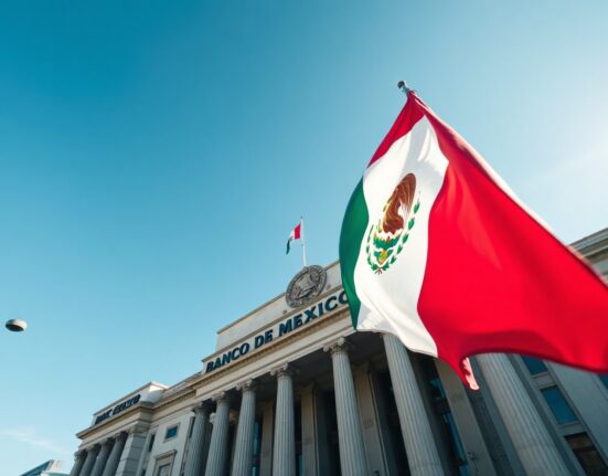 Banco de México headquarters in Mexico City, symbolizing monetary policy decisions.
