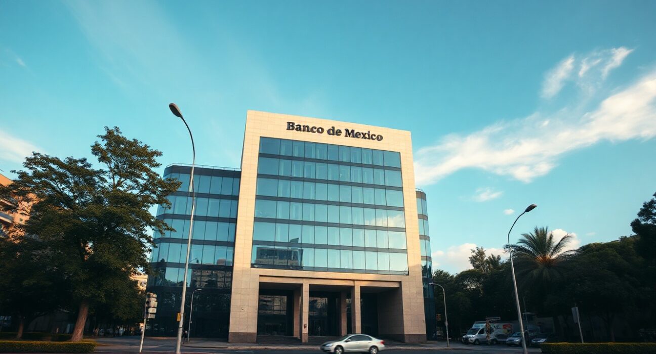 Banco de México headquarters building in Mexico City under clear sky