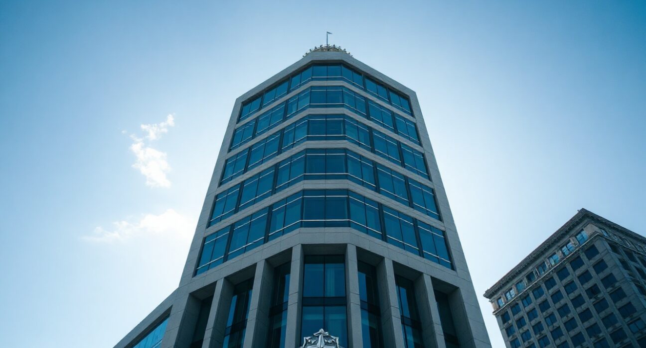 Banco de México headquarters building in Mexico City on a clear day