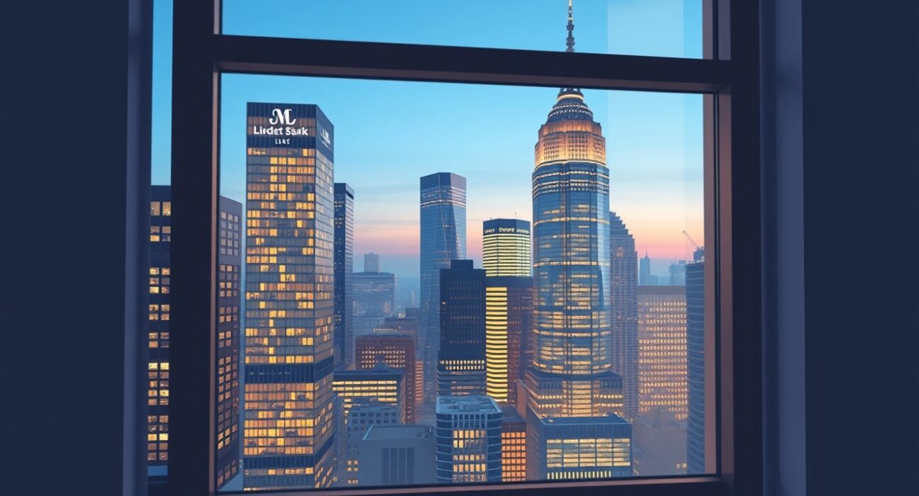 Financial district skyline representing US banking sector and Basel III regulatory analysis