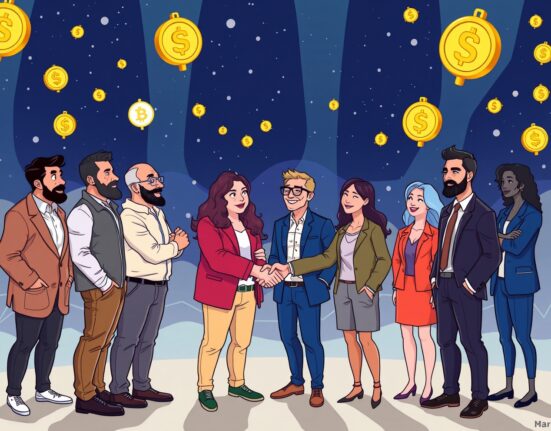 Illustration depicting a successful crypto startup funding round for Bastion, highlighting key investors and growth in the digital asset sector.