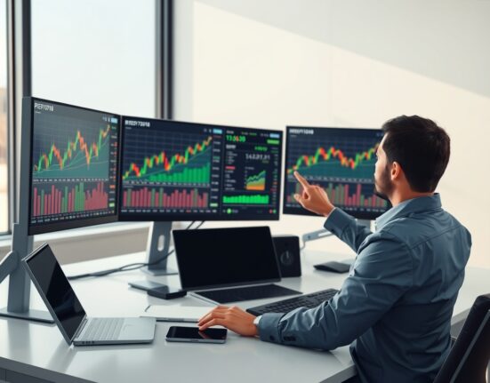 Financial analyst studying cryptocurrency market charts to identify bear market reversal signals through cost basis analysis