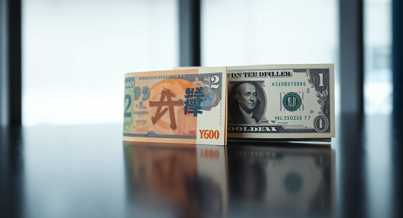 Japanese yen and US dollar banknotes symbolizing currency market dynamics and yen sentiment.