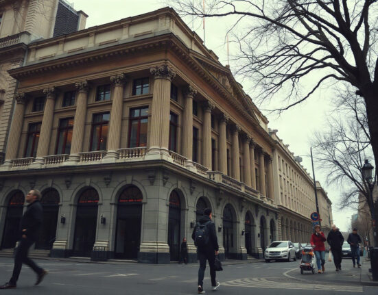 Brussels Stock Exchange building on an overcast day, reflecting economic uncertainty.