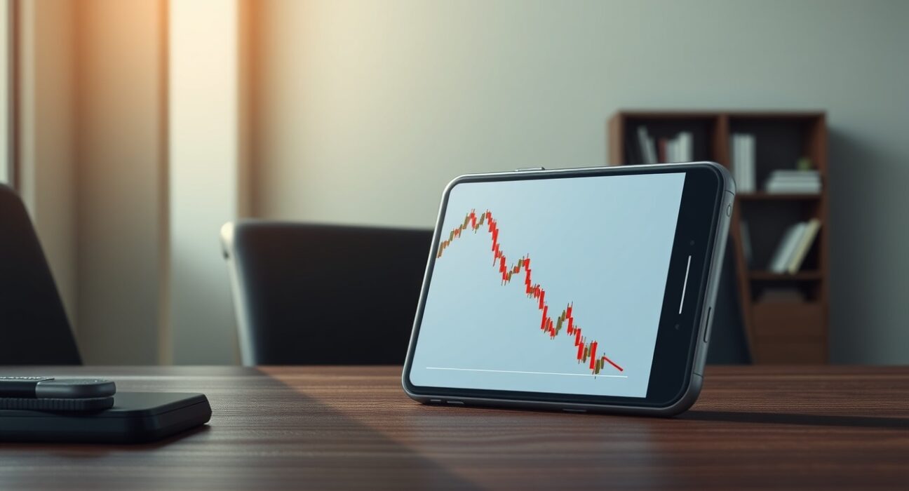 Smartphone showing the dramatic 99% crash of the BELIEVE token chart following founder's legal troubles.