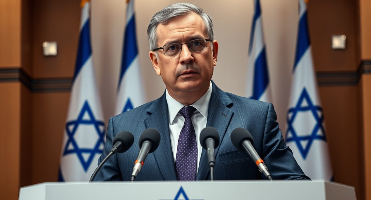 Israeli National Security Minister Itamar Ben Gvir speaking at a press conference in Jerusalem about the Iran nuclear deal.