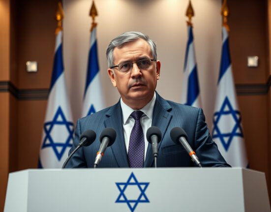 Israeli National Security Minister Itamar Ben Gvir speaking at a press conference in Jerusalem about the Iran nuclear deal.