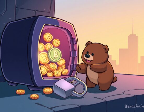 A cartoon bear character, representing the Berachain Foundation, successfully recovers lost funds after a Balancer hack, restoring digital assets.