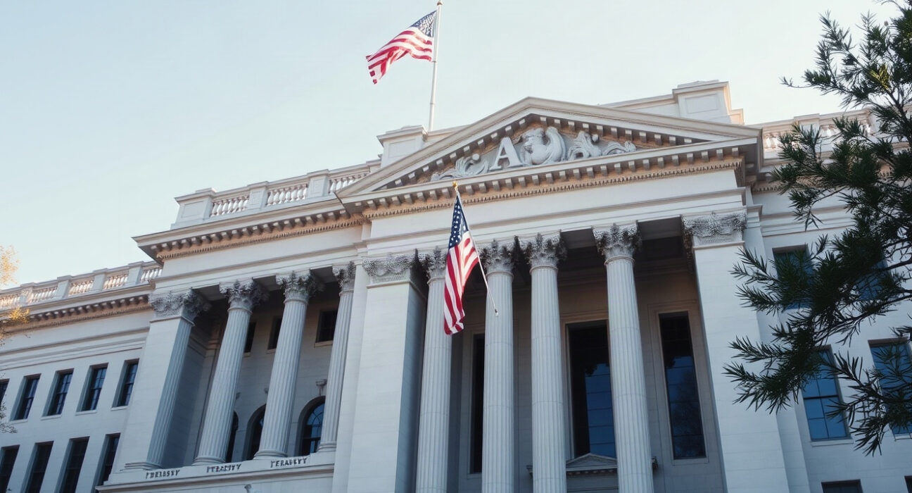 U.S. Treasury Building in Washington, D.C., where Treasury Secretary Bessent advocates for larger bond buybacks.