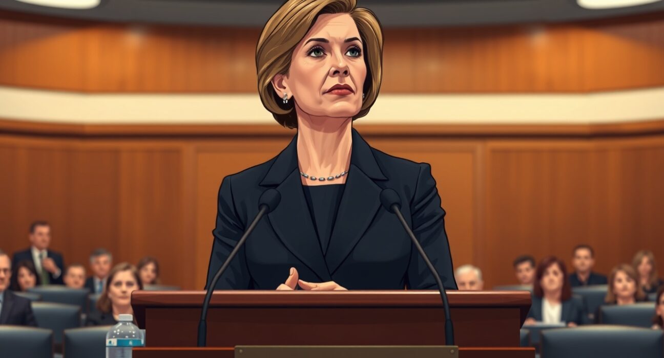 Federal Reserve Governor Bessent discussing interest rate policy at a formal hearing.