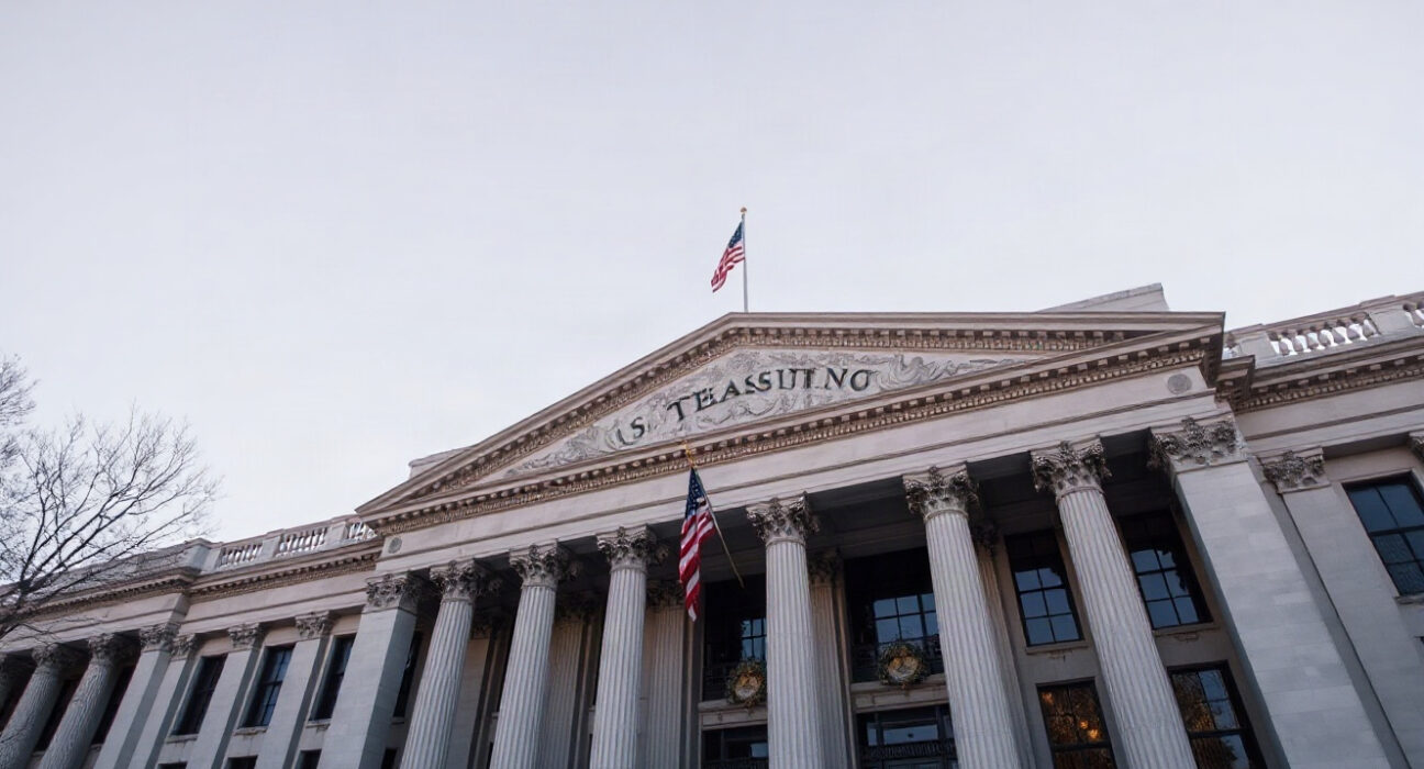 U.S. Treasury Building in Washington, D.C., where Secretary Bessent's Iran sanctions decision was made.