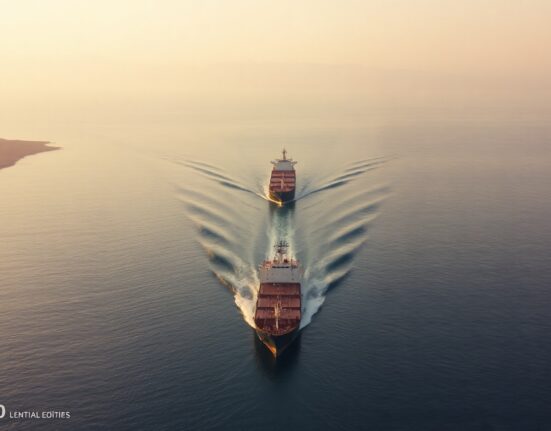 Oil tanker navigating the Strait of Hormuz as US Treasury Secretary Bessent signals a deal nears.