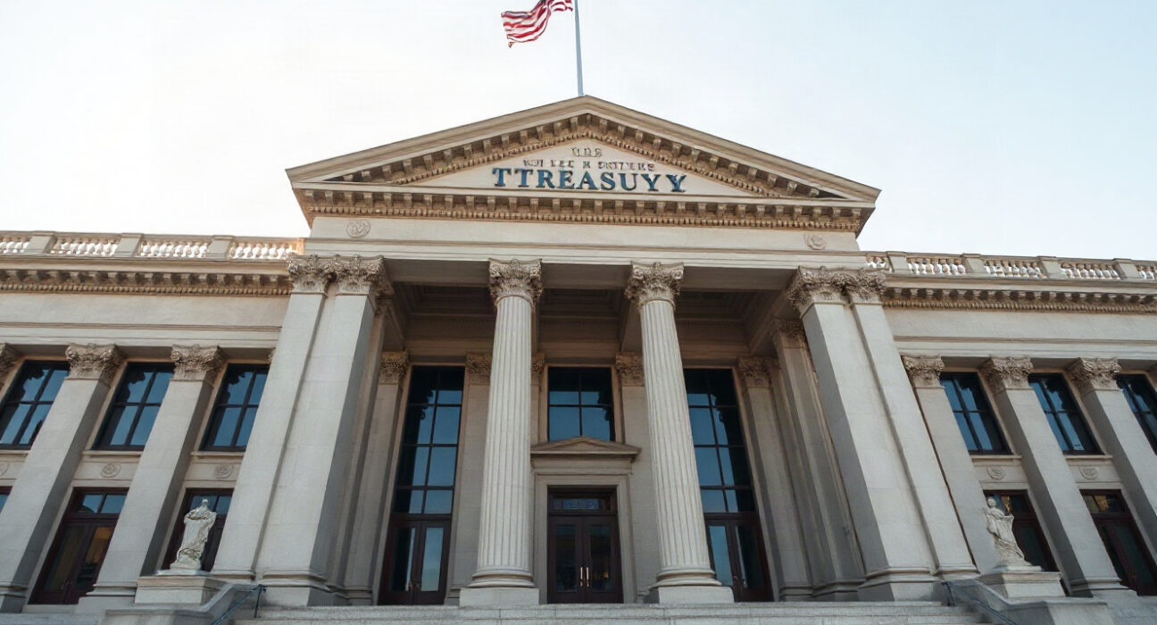 U.S. Treasury building in Washington, D.C., symbolizing bond market policy and the 'Bessent put'.