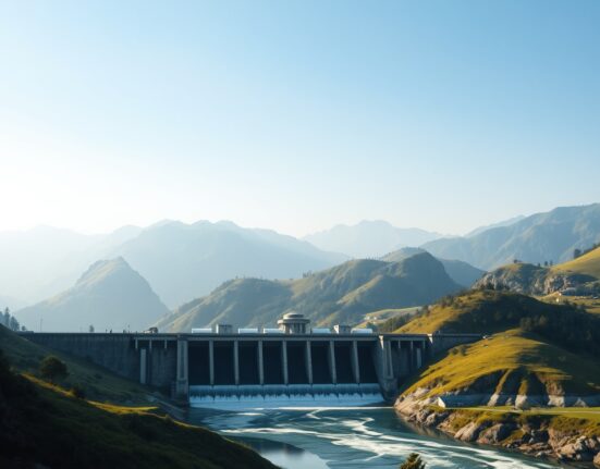 Bhutan's hydroelectric dam landscape representing the shift from Bitcoin mining to energy exports.