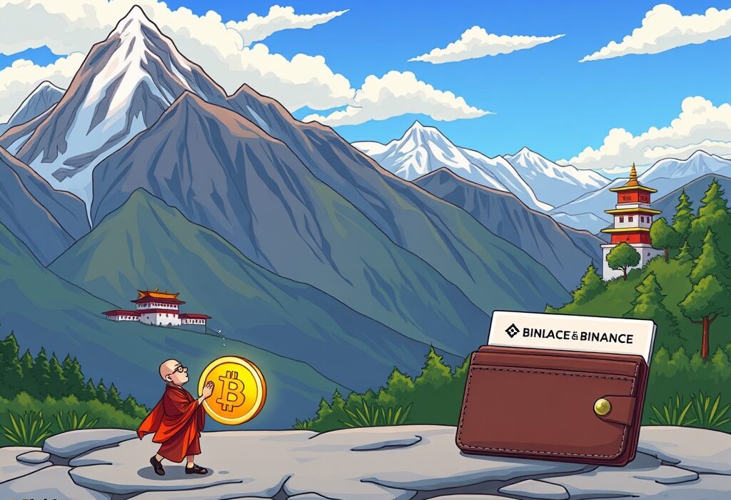 A Bhutanese official overseeing a significant Bhutan Bitcoin transfer, symbolizing the nation's strategic crypto asset management.