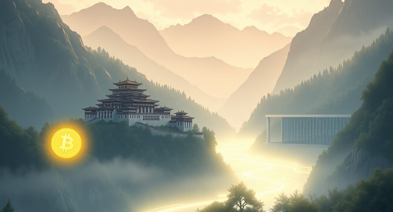 Bhutanese government Bitcoin treasury management strategy visualized through digital asset flow