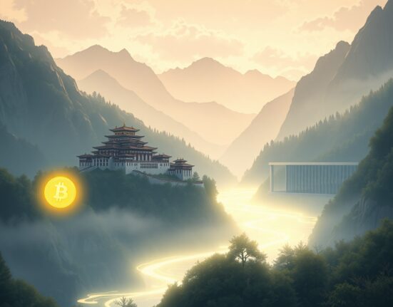 Bhutanese government Bitcoin treasury management strategy visualized through digital asset flow