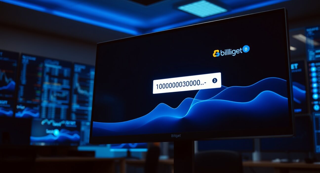 Cryptocurrency exchange screen showing a deposit of 10 million BILL tokens to Bitget.