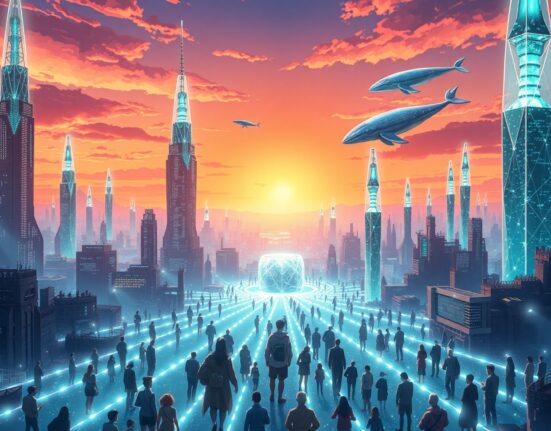 Binance 2025 trading volume and user growth visualized as a connected global digital ecosystem.