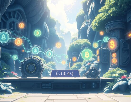 Binance AIA/USDT perpetual futures trading interface with AI algorithm visualization