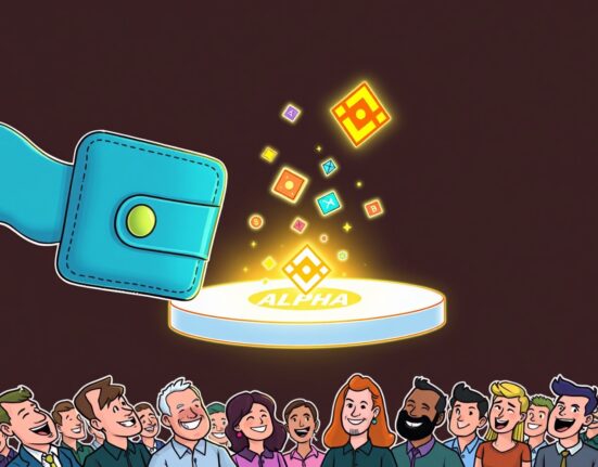 Binance Alpha platform welcoming new AA token listing, symbolizing early-stage crypto opportunities and investor excitement.