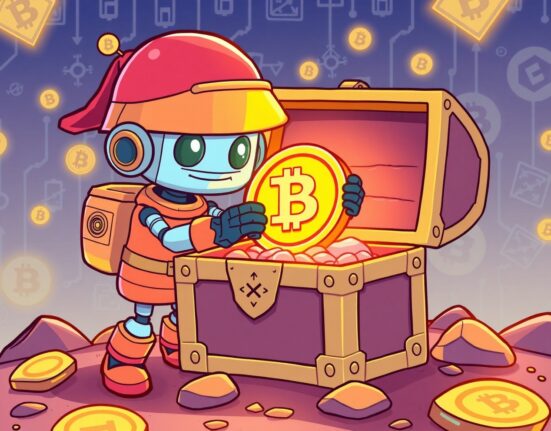 Binance Alpha platform discovering a new cryptocurrency coin as a digital treasure.