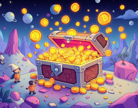 Binance Alpha adds GUA to showcase early-stage cryptocurrency investment opportunities in a vibrant cartoon scene