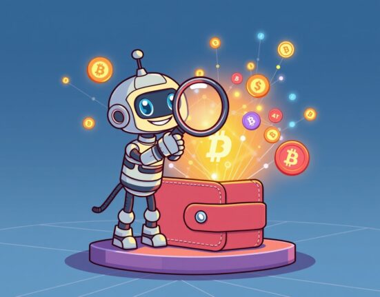 A cartoon robot discovers new opportunities on the Binance Alpha on-chain trading platform.